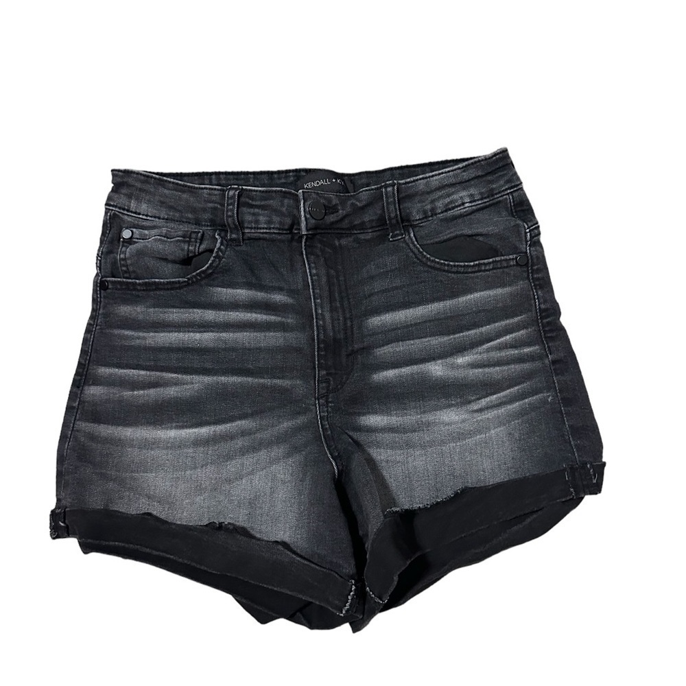 Kendall & Kylie Shorts Size 13/31 Womens The Icon Short Dark Wash Black Denim